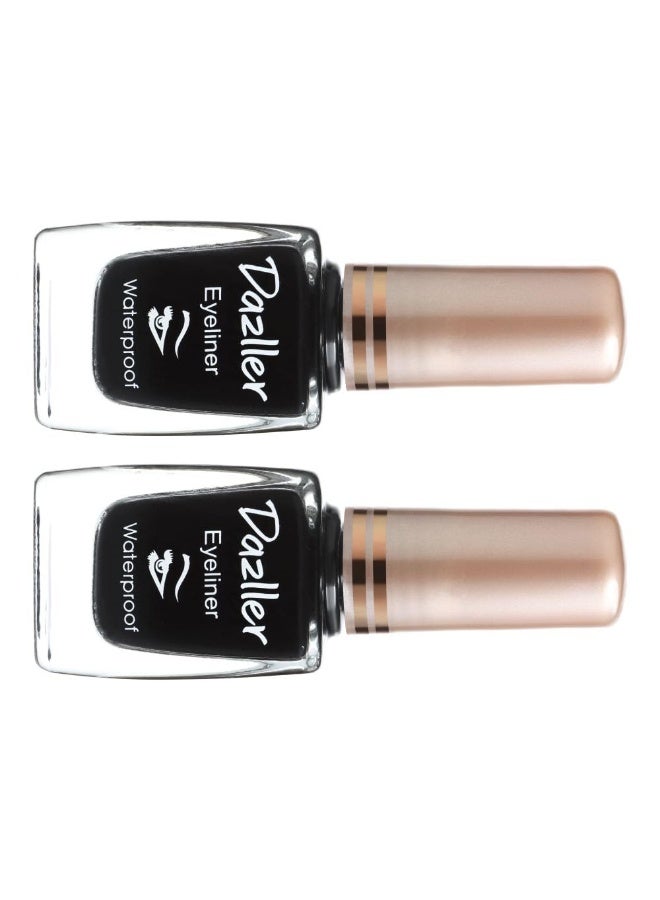 دازلير محدد عيون سائل دازلر | مقاوم للماء | تطبيق دقيق | مقاوم للتلطخ | لون مطفي نابض بالحياة | ثبات طويل | سريع الجفاف | أسود مزدوج | 19 مل - Image 2